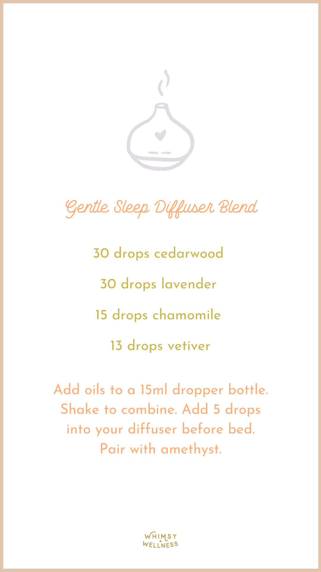 gentle sleep essential oils diffuser blend to support a friend through a miscarriage