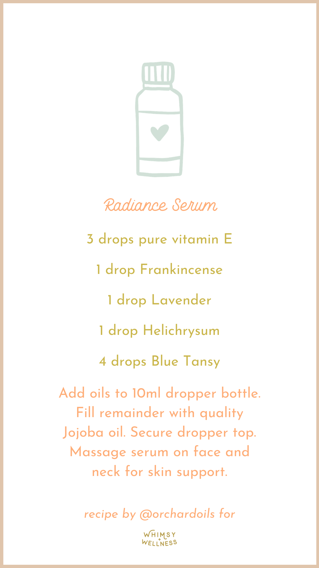 radiance serum dropper bottle blend with essential oils and fairytale collection whimsy + wellness