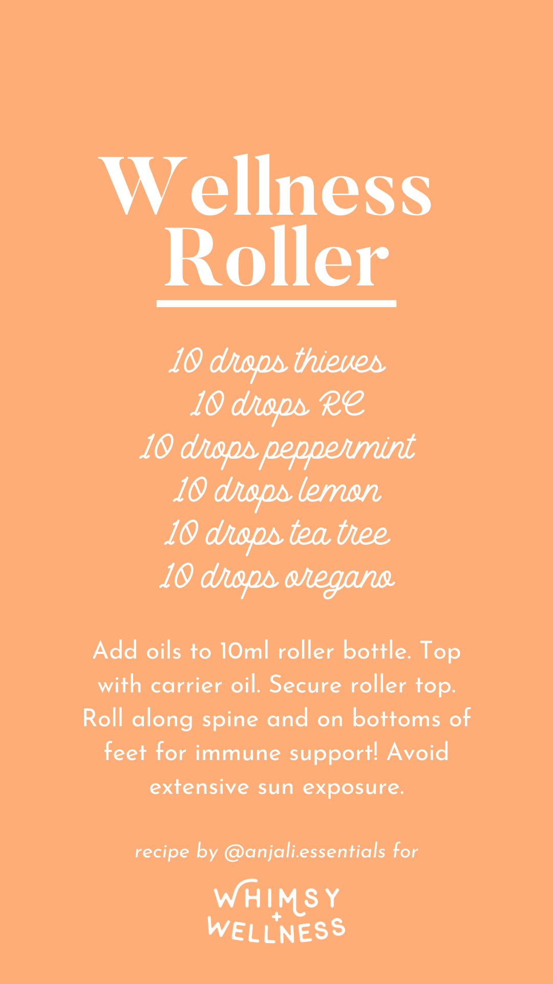 Anjali's Wellness Roller recipe, made with Young Living Essential Oils