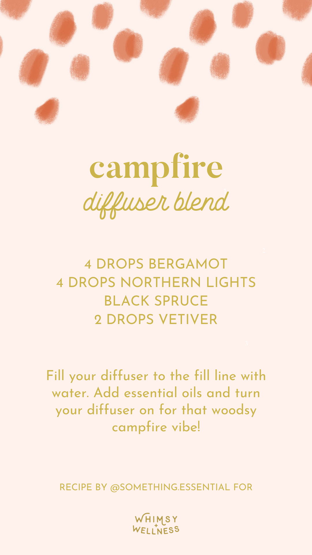Aubrey Kinch shares her campfire diffuser blend using Young Living essential oils and Whimsy + Wellness products