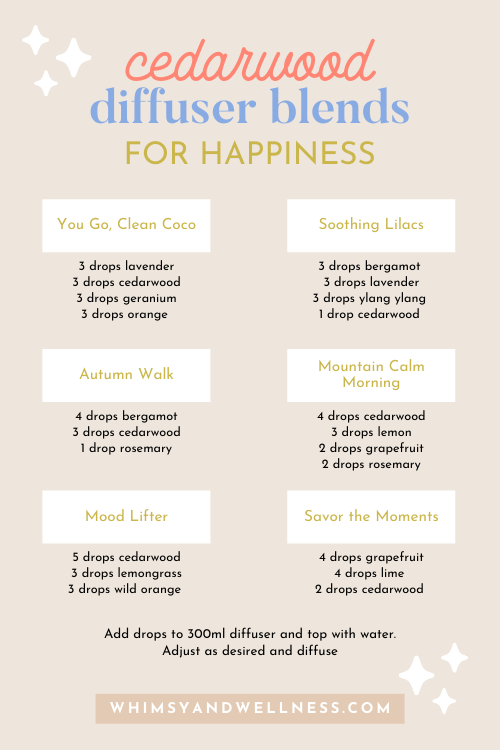 cedarwood diffuser blends for happiness